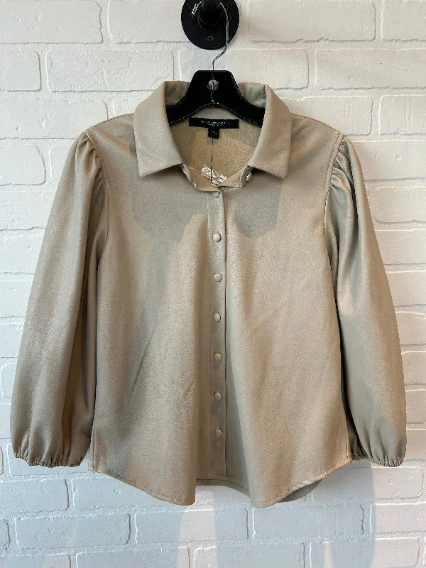 Top 3/4 Sleeve By Andrew Marc In Tan, Size: S